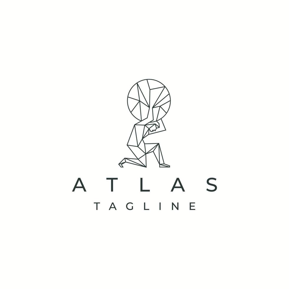 titã atlas grego goddes logotipo modelo de design de ícone vetor plano