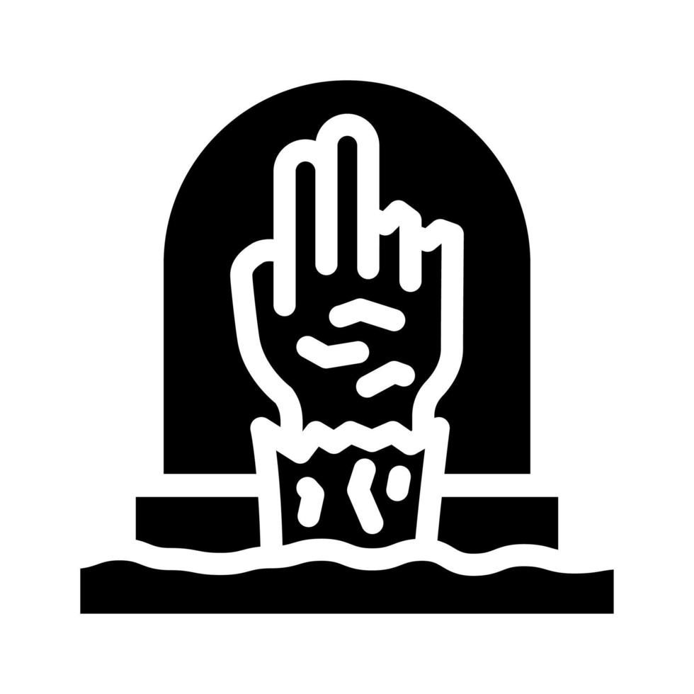 ilustração vetorial de ícone de glifo de medo de zumbi vetor