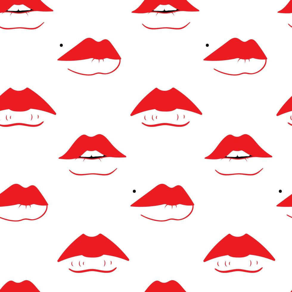 sem costura padrão com diferentes formas de lábios femininos sensuais. vetor