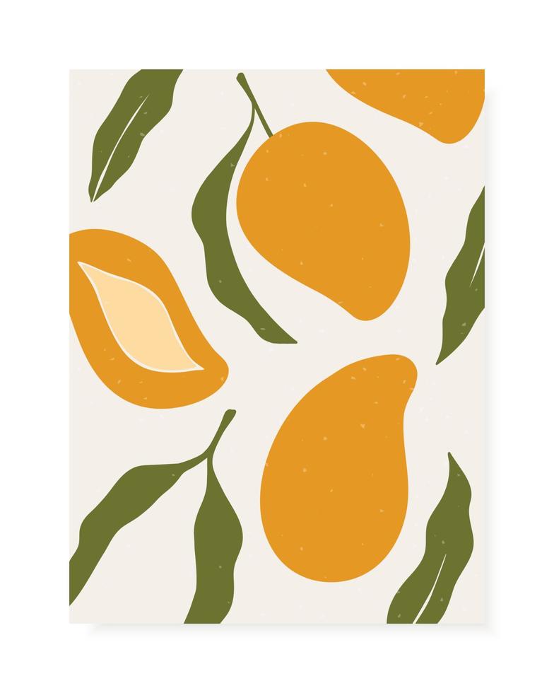 design de capa de vetor elegante com frutas de manga.