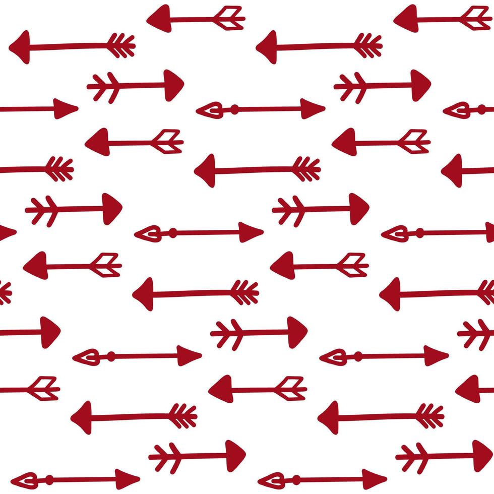 seta romântica vermelha e branca sem costura padrão abstrato vetor