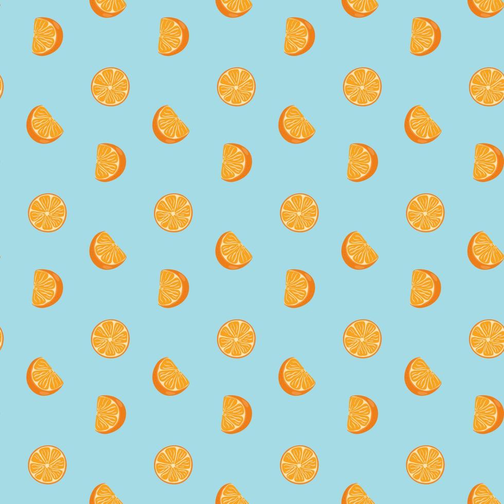 mão desenhada sem costura padrão de laranjas frescas. vetor de papel de parede doodle. coleção de frutas frescas.