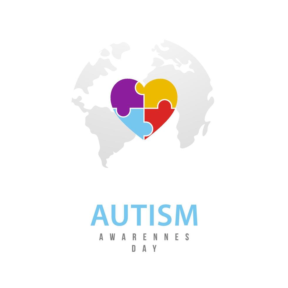 Dia mundial da conscientizaçao sobre o autismo. modelo de design vetorial com símbolo do autismo. vetor