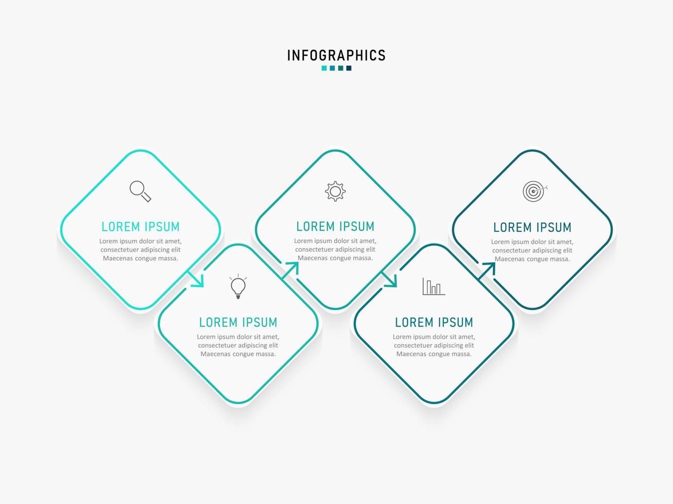 modelo de design de rótulo infográfico vetorial com ícones e 5 opções ou etapas. pode ser usado para diagrama de processo, apresentações, layout de fluxo de trabalho, banner, fluxograma, gráfico de informações. vetor