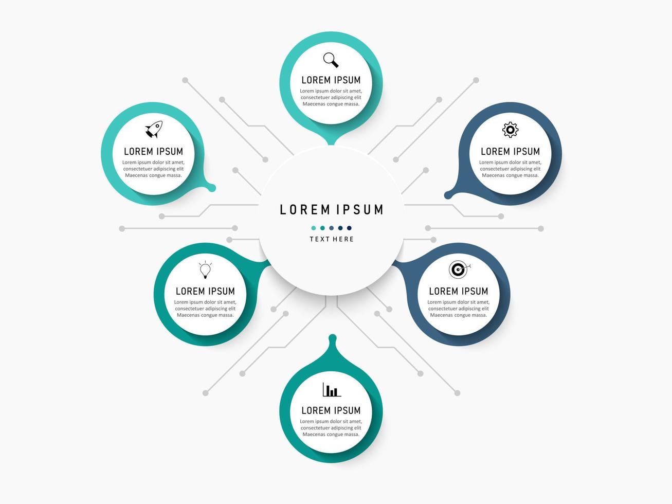 modelo de design de rótulo infográfico vetorial com ícones e 6 opções ou etapas. pode ser usado para diagrama de processo, apresentações, layout de fluxo de trabalho, banner, fluxograma, gráfico de informações. vetor