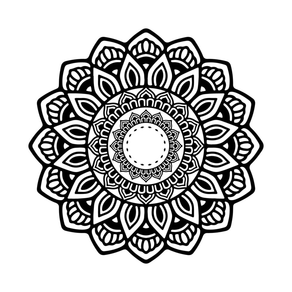 mandala preta para design. design de padrão circular mandala para henna, mehndi, tatuagem, decoração. ornamento decorativo em estilo étnico oriental. página do livro para colorir. vetor