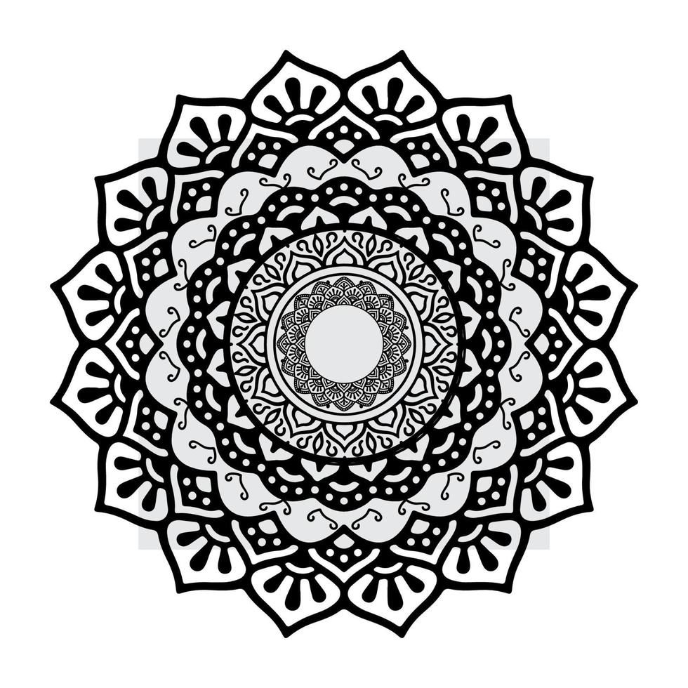 mandala preta para design. design de padrão circular mandala para henna, mehndi, tatuagem, decoração. ornamento decorativo em estilo étnico oriental. página do livro para colorir vetor