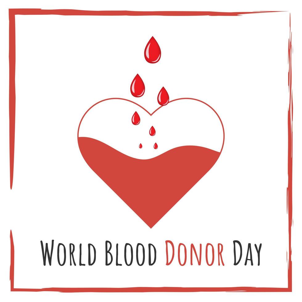 dia mundial do doador de sangue. projeto de mídia social. ilustração vetorial. vetor