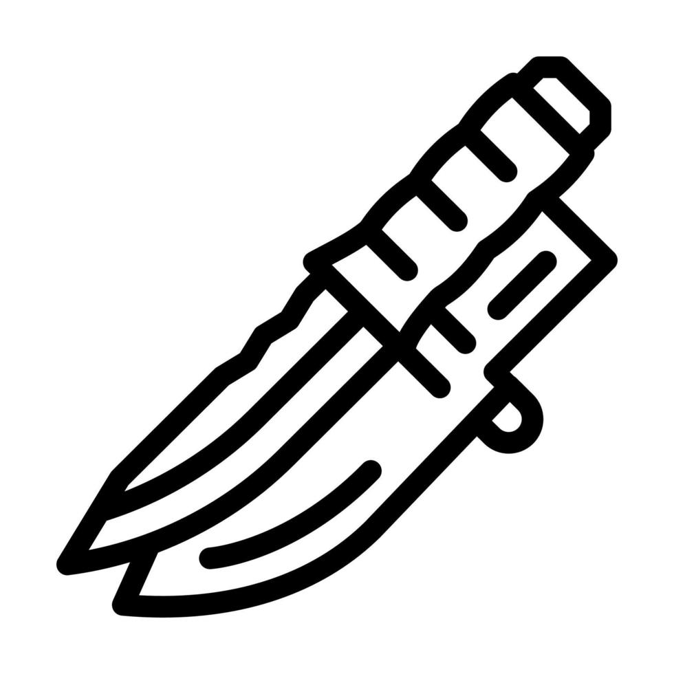 ilustração vetorial de ícone de linha militar de faca vetor