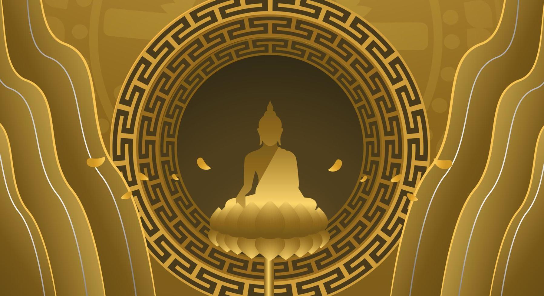 plano de fundo para o dia de makha bucha, dia de vesak, atthami puja, asanha bucha. vetor