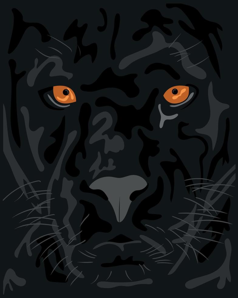 ilustração vetorial de retrato de pantera negra vetor