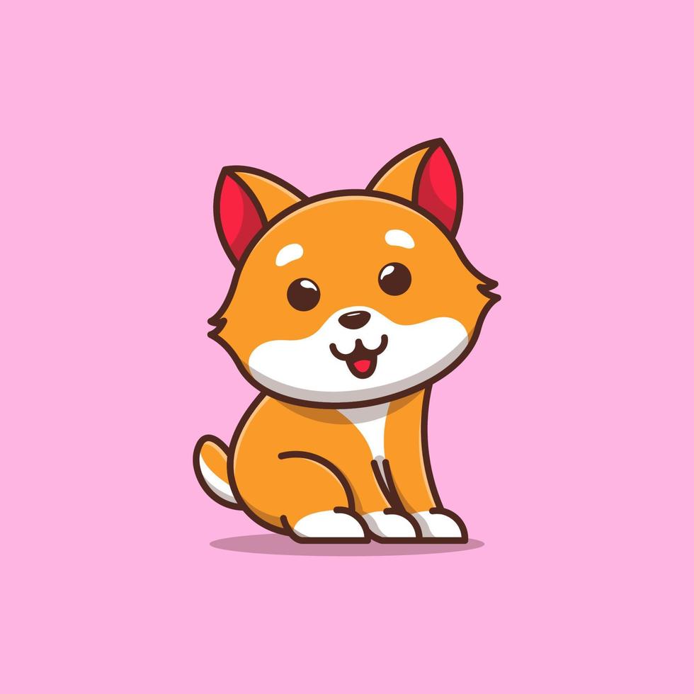 ilustração de ícone de desenho animado shiba inu vetor