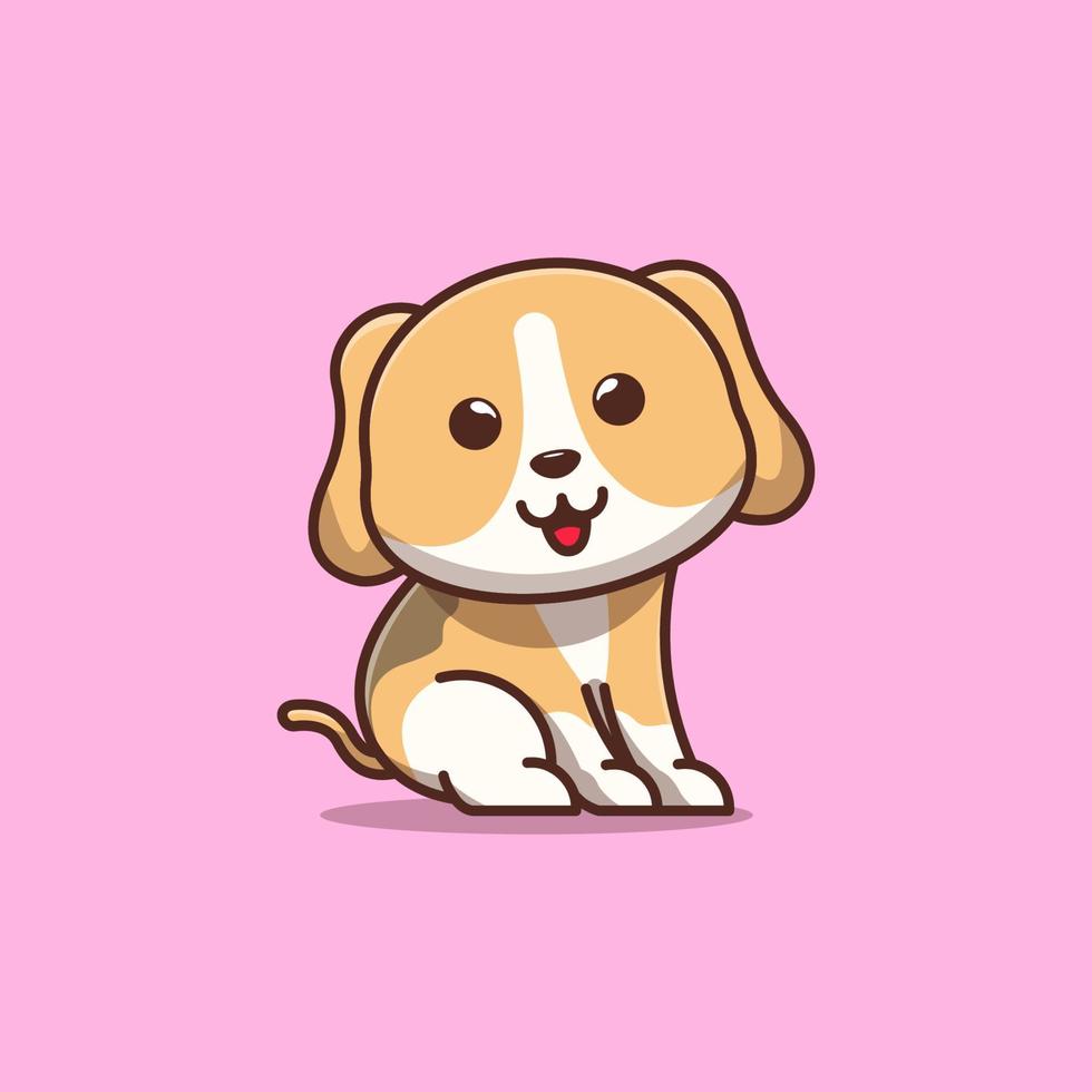 ilustração de ícone de desenho animado de cachorrinhos beagle fofos vetor