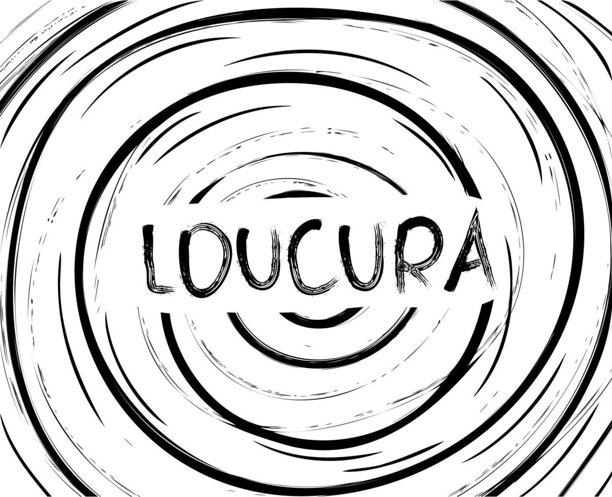 ilustração sobre loucura em português brasileiro. tradução - loucura. vetor