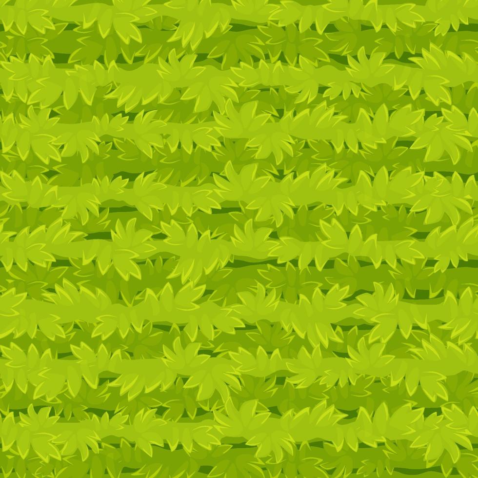 grama dos desenhos animados de textura perfeita, padrão de plantas verdes para papel de parede. ilustração vetorial pano de fundo orgânico para o jogo gui. vetor