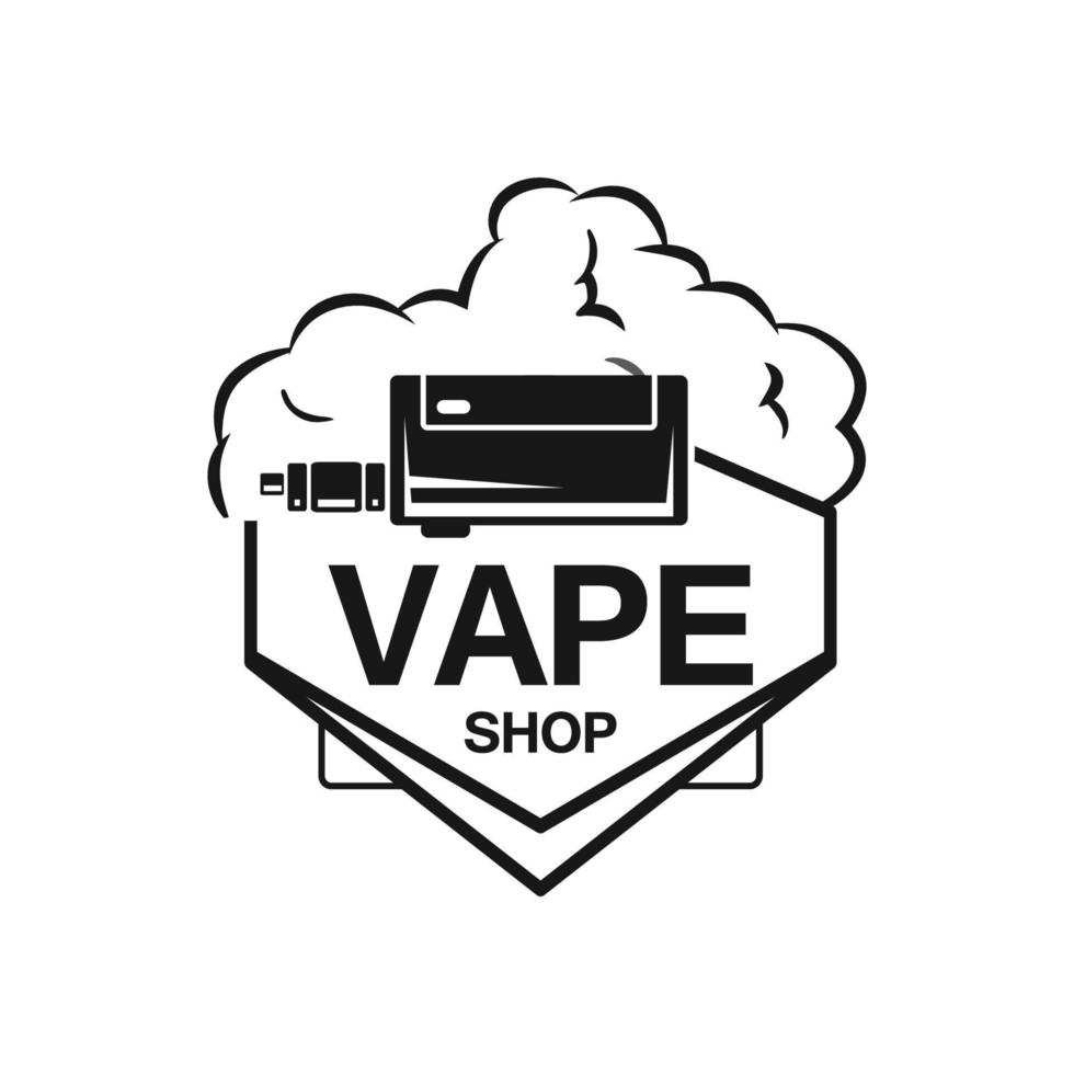 modelo de design de logotipo de loja vape vetor