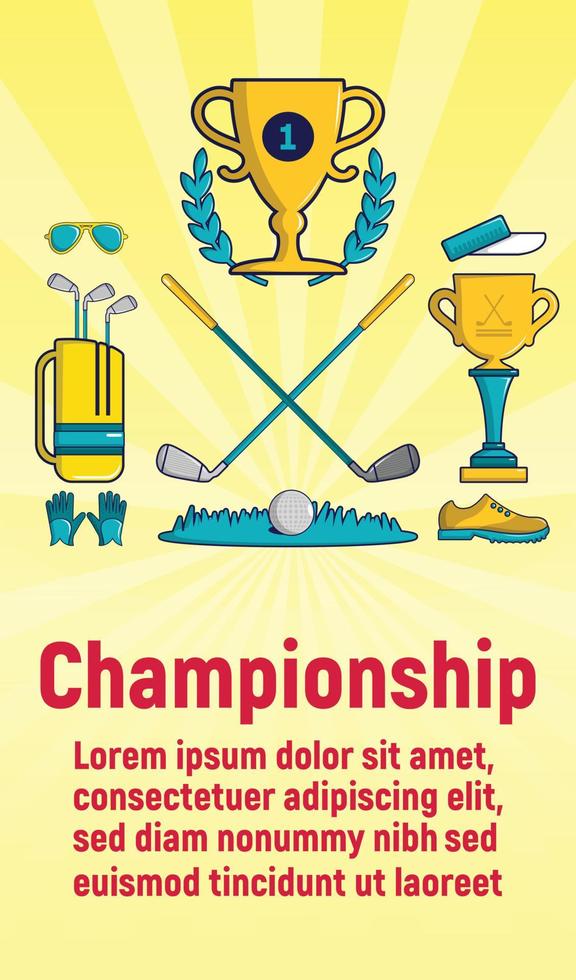 banner de conceito de campeonato, estilo cartoon vetor