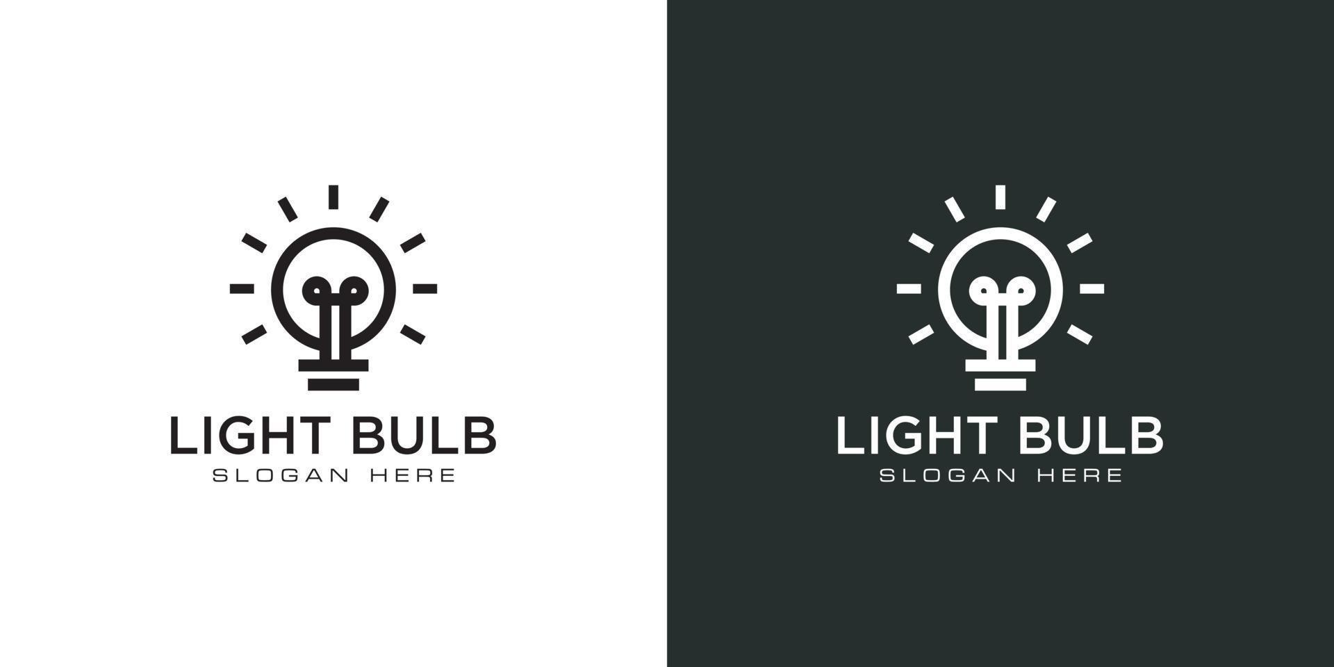 vetor de design de logotipo de lâmpada