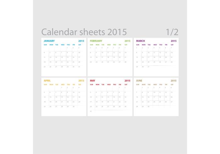 Folhas de calendário de vetores 01