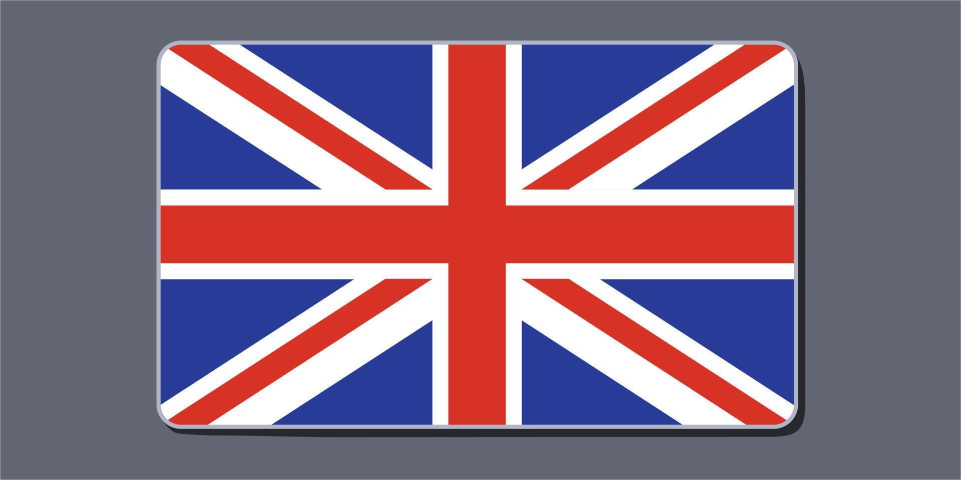 bandeira da inglaterra com canto arredondado novo design de ilustração vectro simples vetor