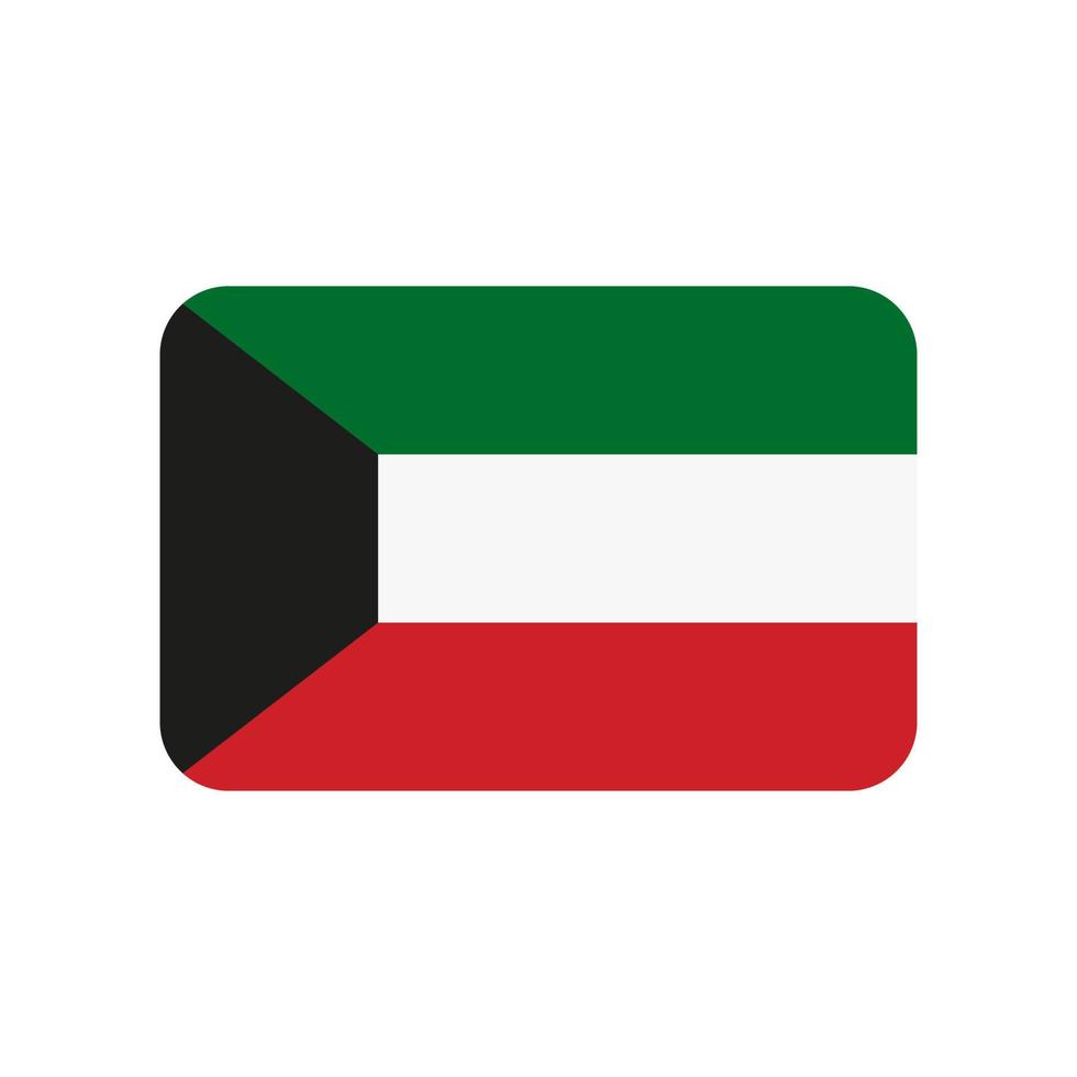 ícone de vetor de bandeira do kuwait isolado no fundo branco