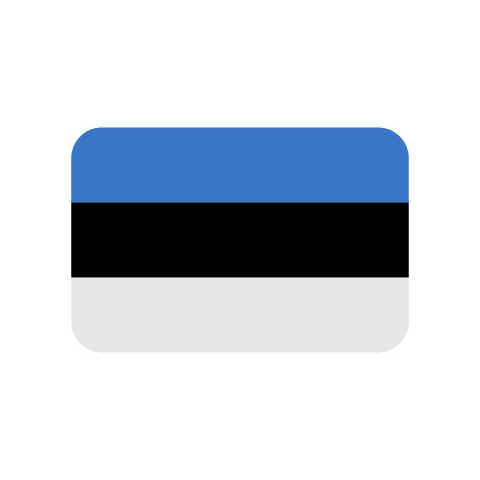 ícone de vetor de bandeira da estônia isolado no fundo branco