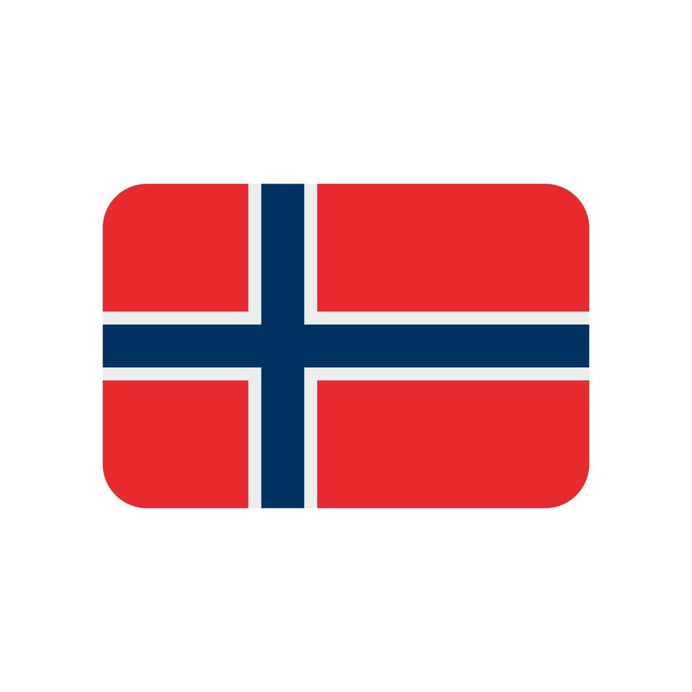 ícone de vetor de bandeira da noruega isolado no fundo branco
