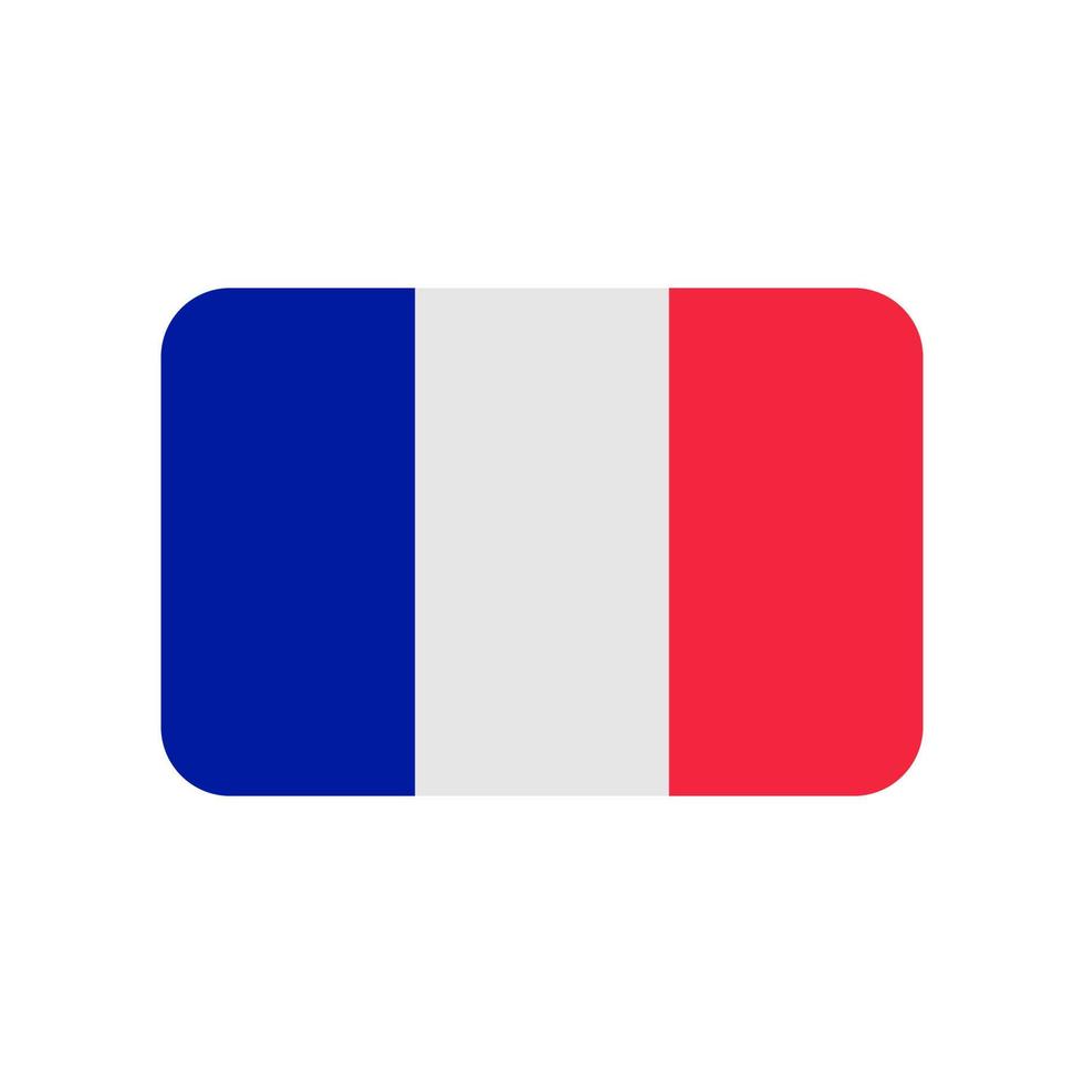 ícone de vetor de bandeira da frança isolado no fundo branco
