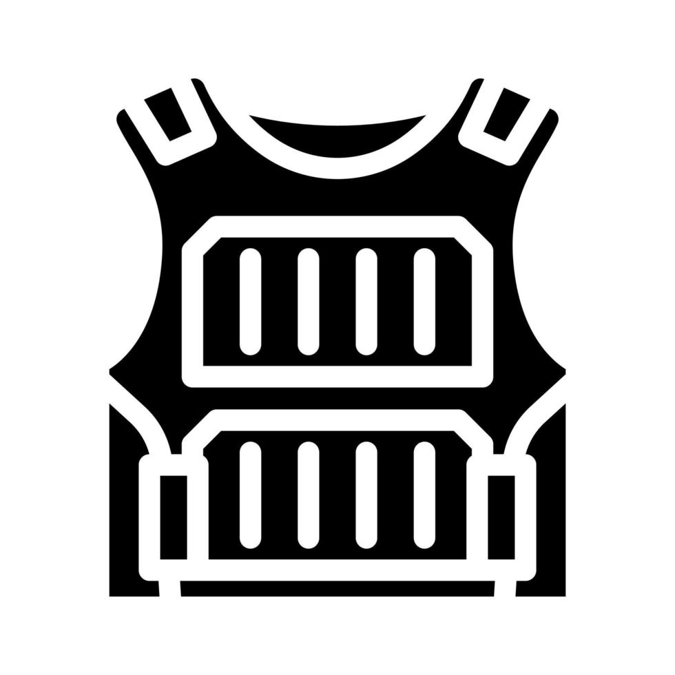 ilustração em vetor ícone glifo de armadura corporal