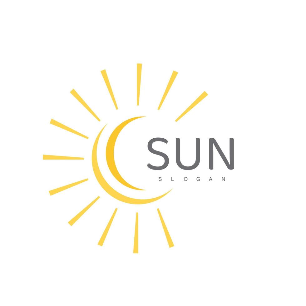 modelo de logotipo de sol, ilustração de design de ícone vetor