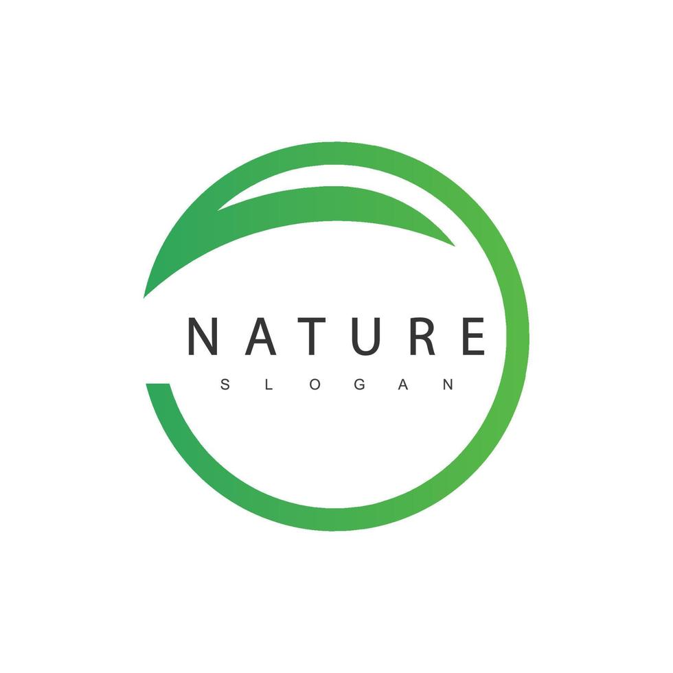 logotipo da natureza usando elemento de folha de círculo, conceito de negócio orgânico e ecologicamente correto de spa vetor