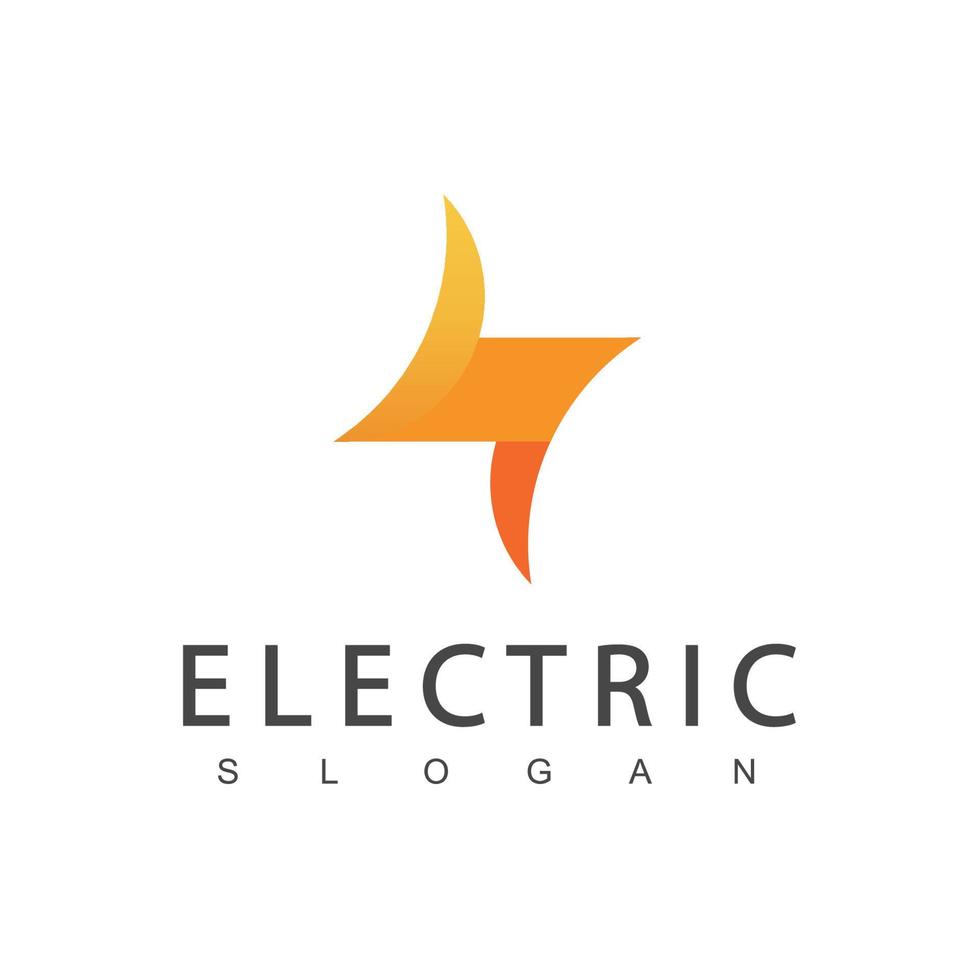 logotipo elétrico usando o ícone de parafuso vetor