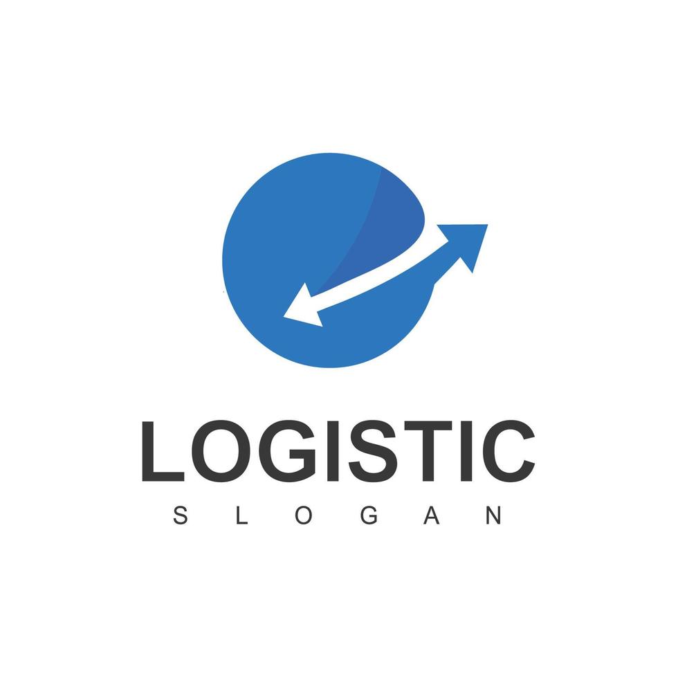 modelo de logotipo logístico, ícone de negócios de expedição e transporte vetor