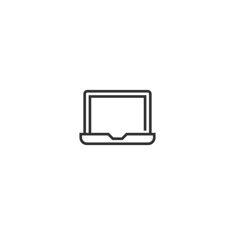 ícone de linha de laptop. sinal de estilo linear para conceito móvel e web design. ícone de vetor de contorno. símbolo, ilustração do logotipo. gráfico vetorial