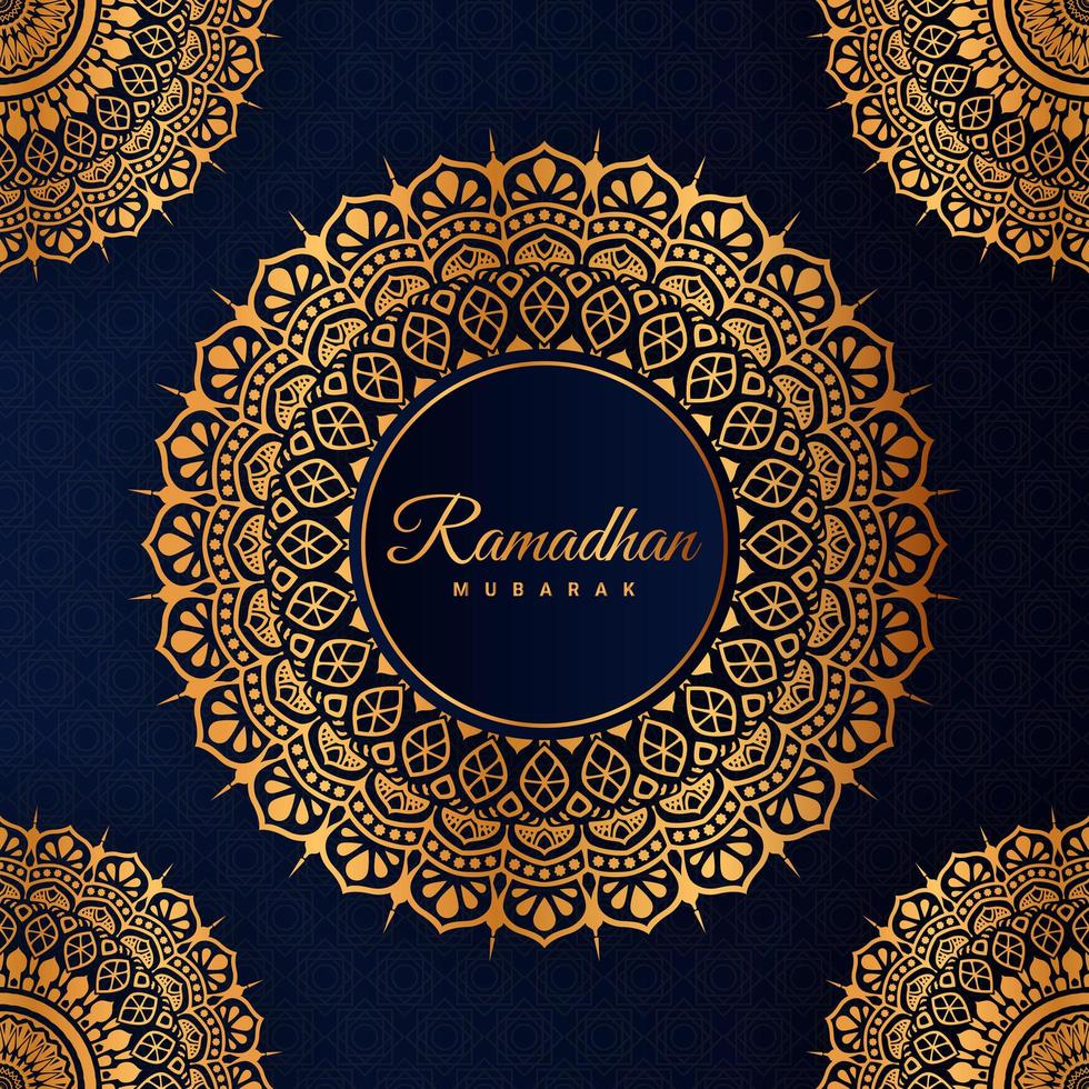 elemento gráfico de mandala de ouro do ramadã para férias islâmicas vetor