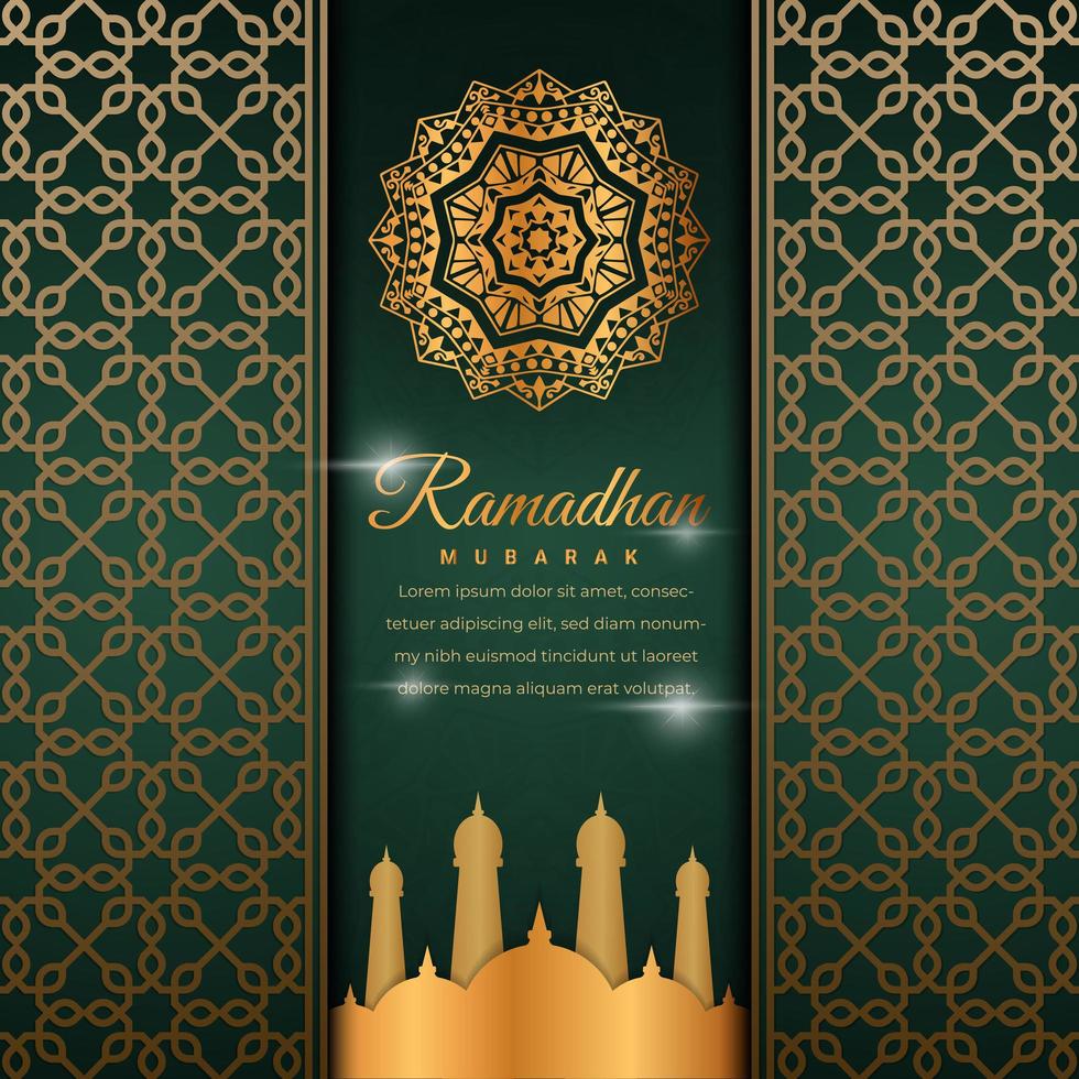 banner verde ramadan ornano vetor