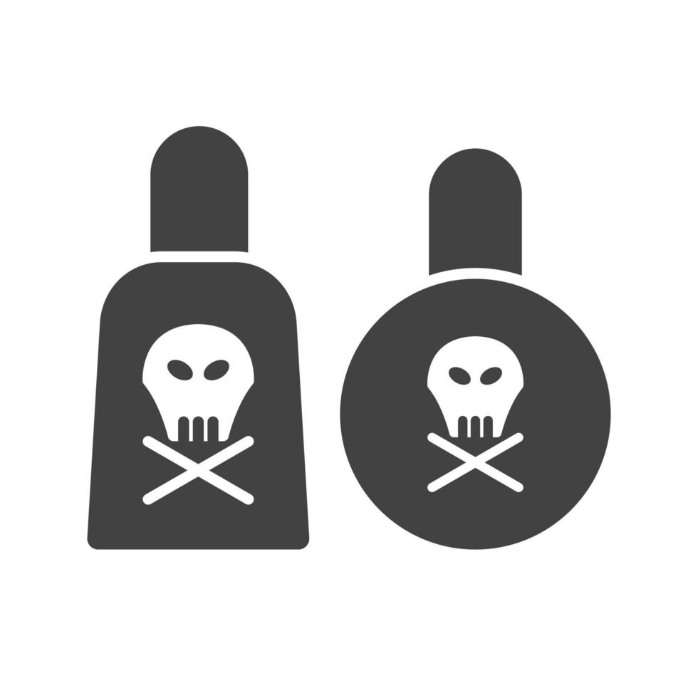 ícone preto de glifo de produtos químicos venenosos vetor