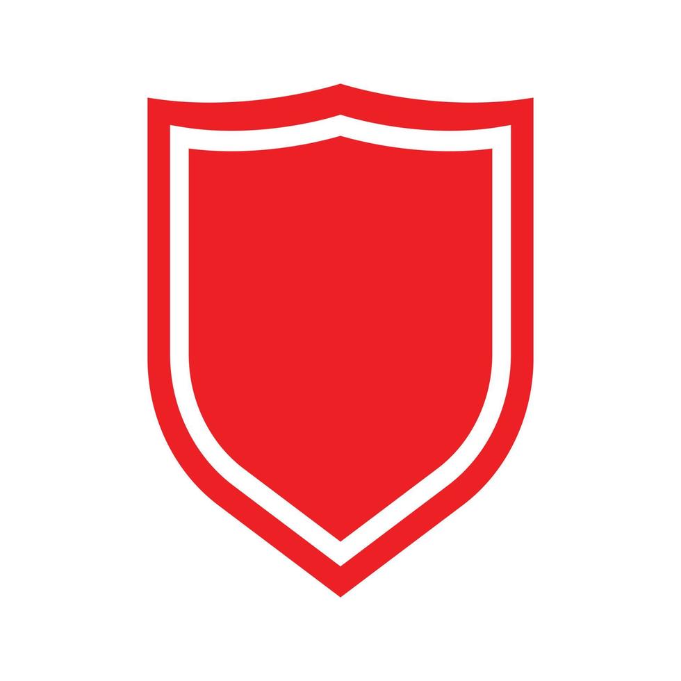 ícone sólido de escudo de vetor vermelho eps10 ou logotipo em estilo moderno moderno plano simples isolado no fundo branco