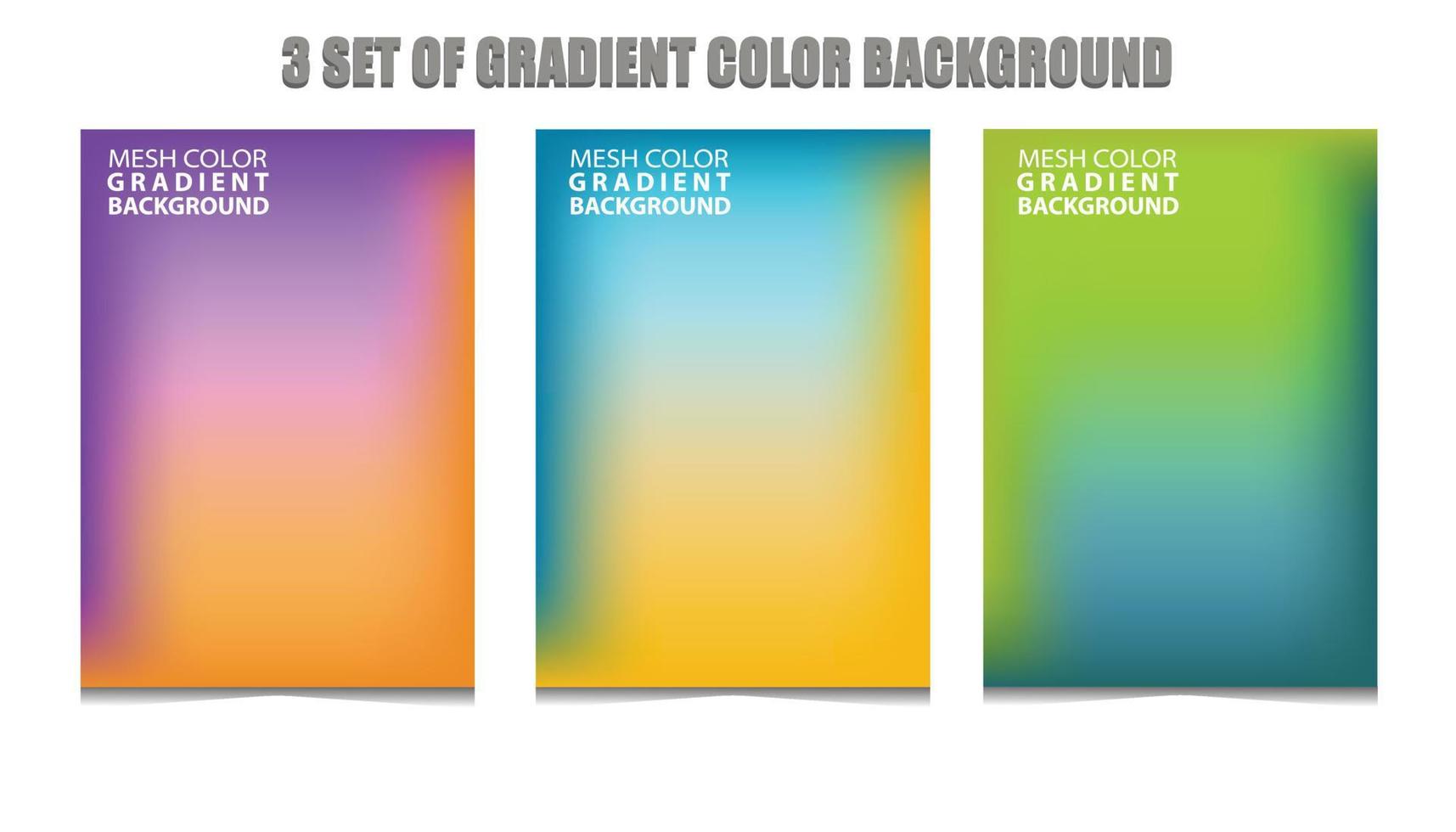 conjunto de banners coloridos com fundo, fundo gradiente de cor de malha vetor
