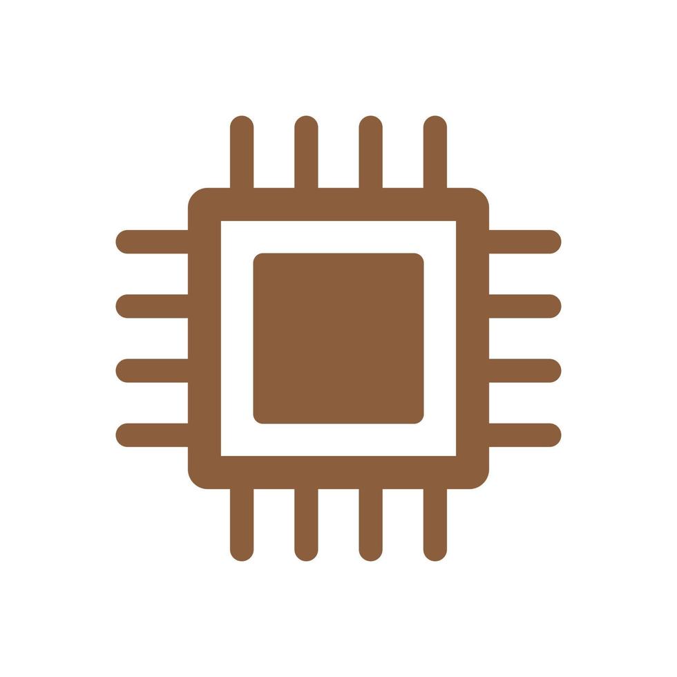 ícone de chip vetorial marrom eps10 ou logotipo em estilo moderno moderno plano simples isolado no fundo branco vetor