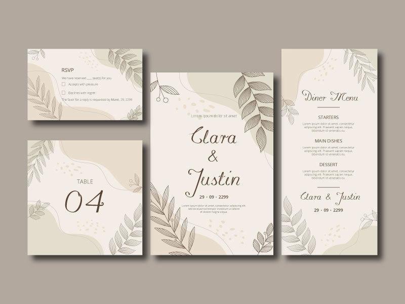 cartão de convite de casamento floral e líquido elegante vetor