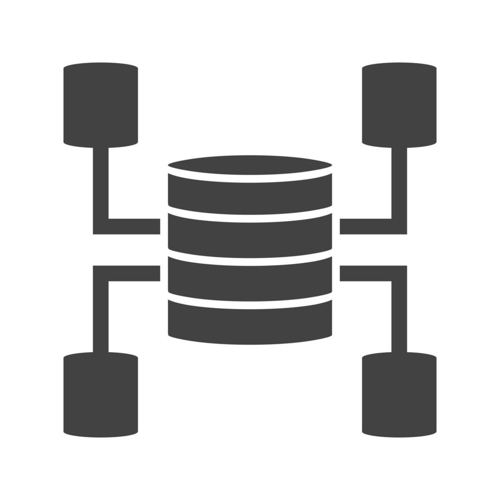 ícone preto de glifo de data warehouse vetor