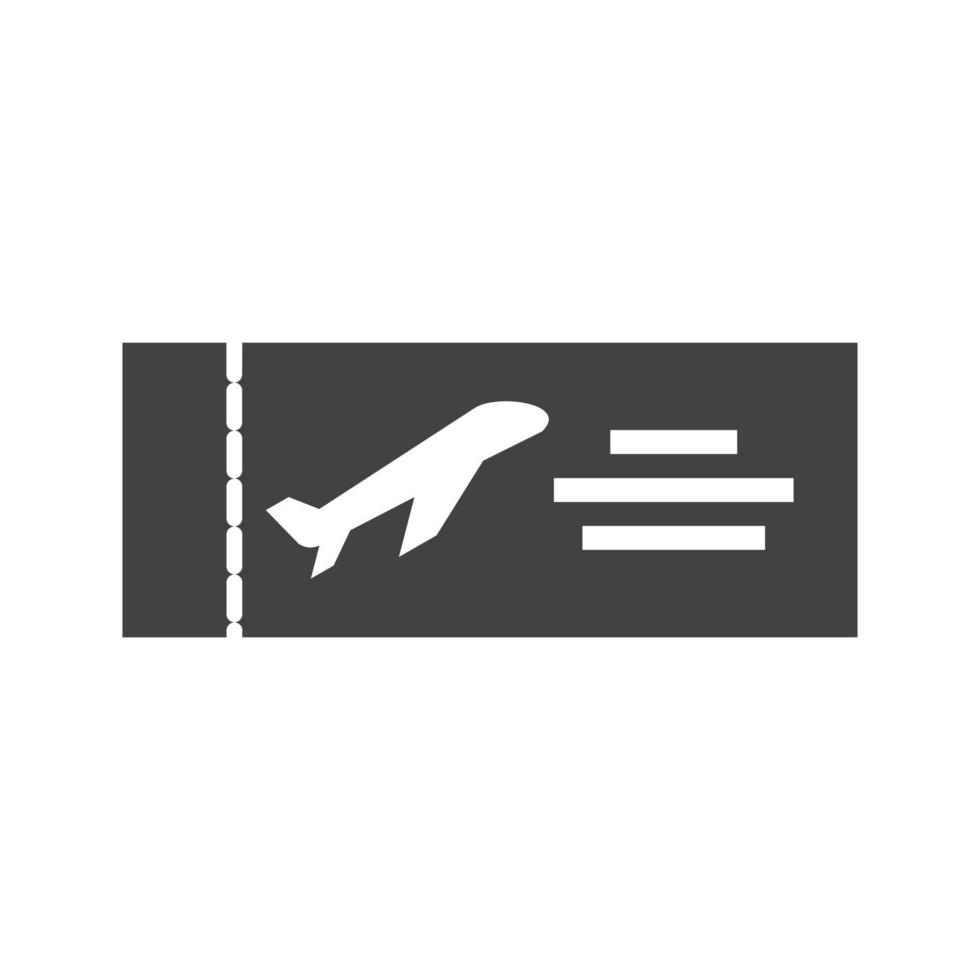 ícone preto de glifo de bilhetes de avião vetor