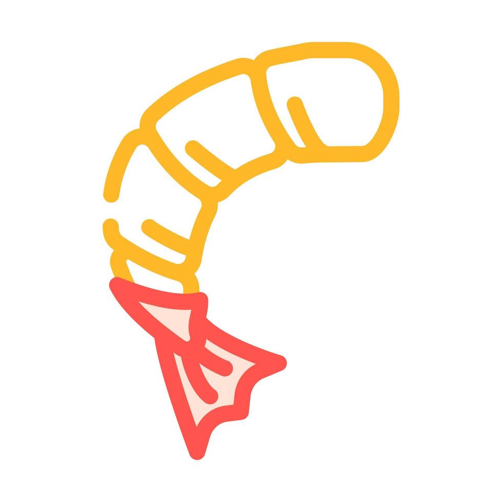 ilustração vetorial de ícone de cor de camarão descascado vetor