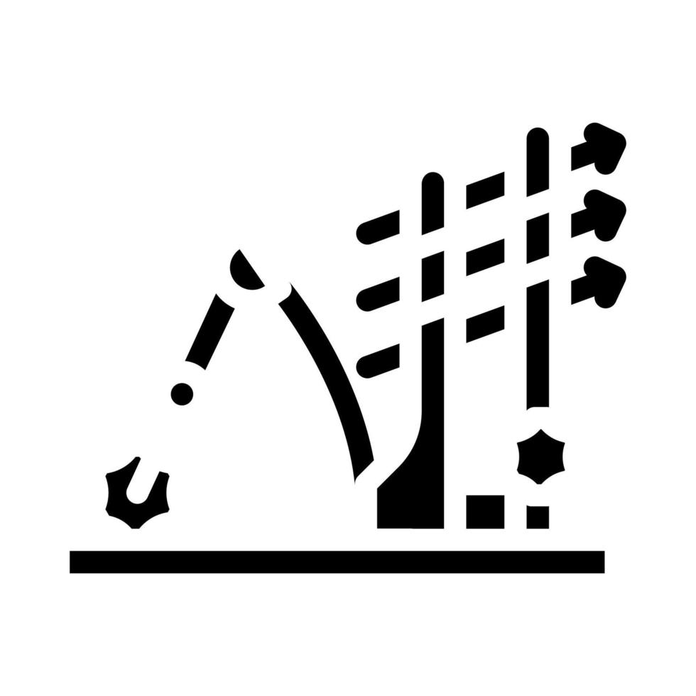 ícone de glifo de lançador de flechas ilustração em vetor preto