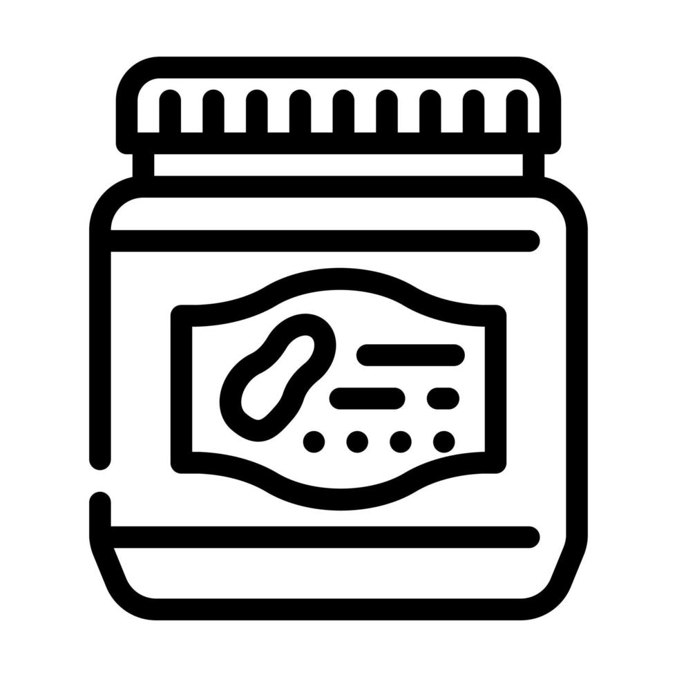 garrafa com ilustração vetorial de ícone de linha de manteiga de amendoim doce vetor