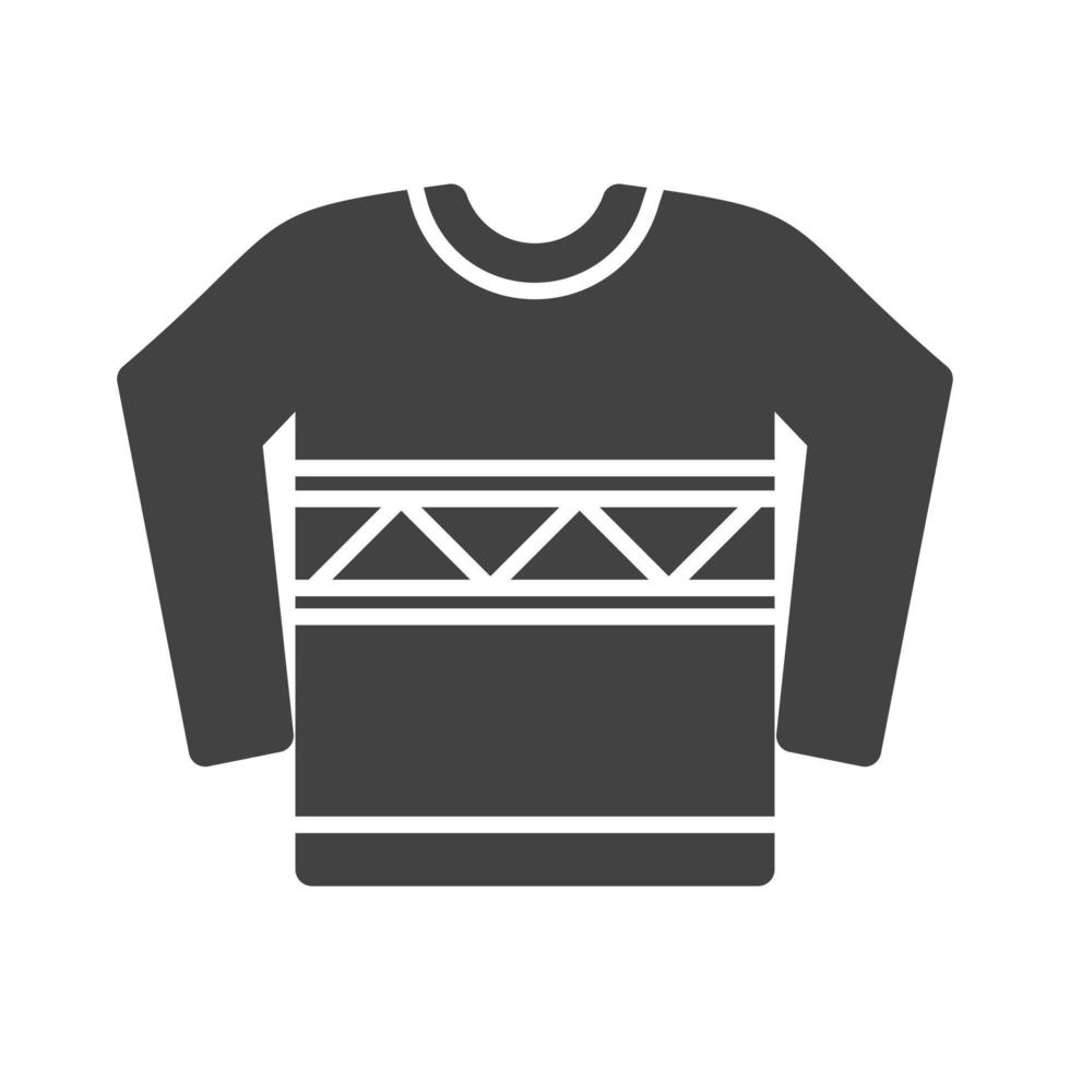 ícone preto de glifo de suéter vetor