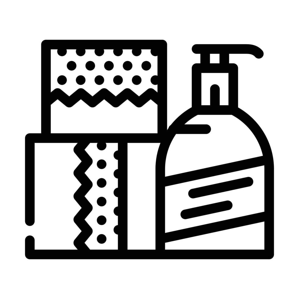ilustração em vetor ícone de linha de departamento de produtos sanitários