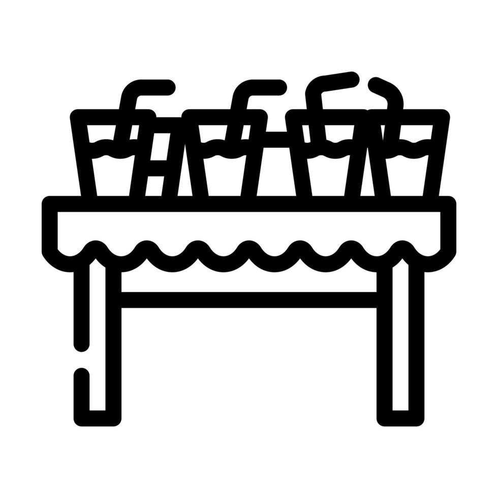 bebidas na ilustração vetorial de ícone de linha de mesa vetor