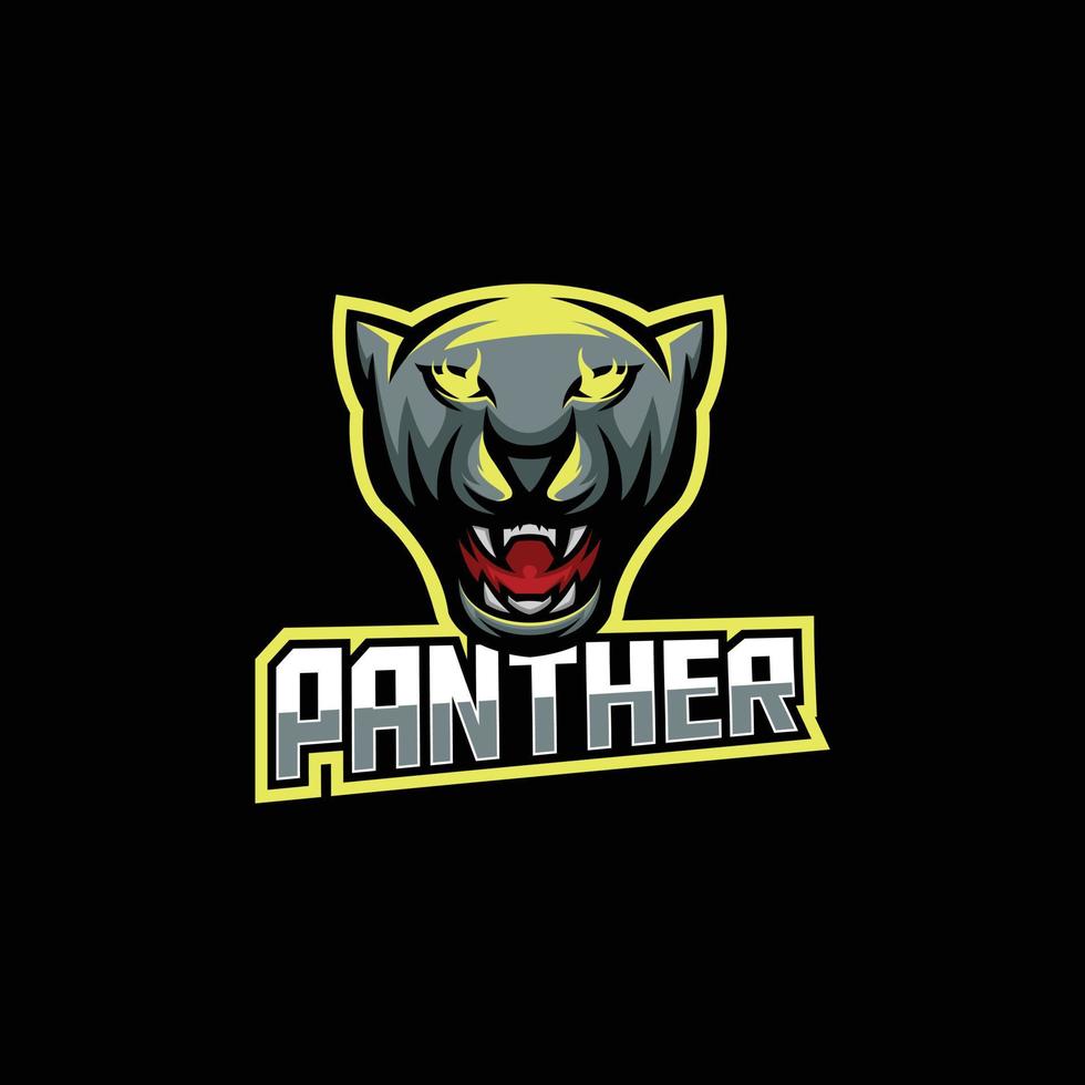 logotipo de jogo de esport de mascote pantera vetor